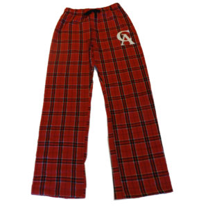 These adult unisex flannel pants offer comfortable, casual style. Elastic waistband with adjustable tie, plus pockets. 100% double-brushed cotton. Also available in youth sizes.