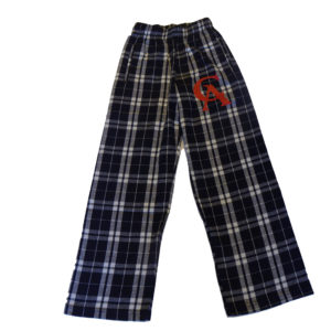 These youth unisex flannel pants offer comfortable, casual style. Elastic waistband with adjustable tie, plus pockets. 100% double-brushed cotton. Also available in adult sizes.